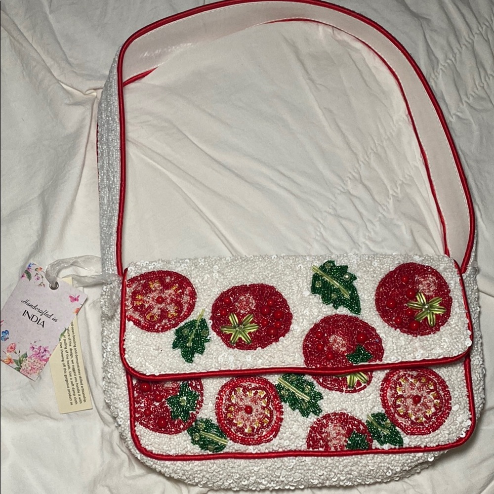 Beaded Tomato Shoulder Bag